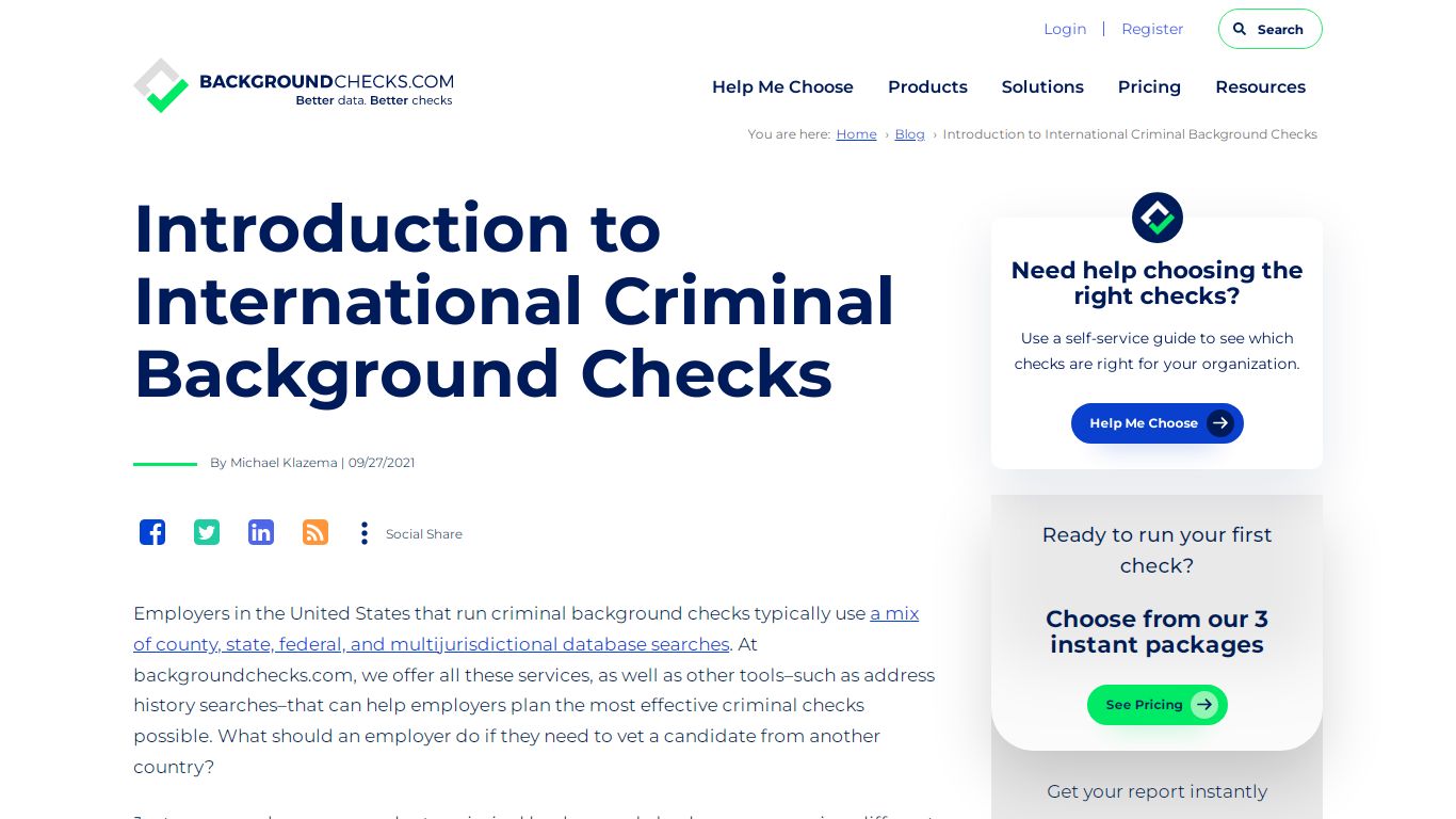 Introduction to International Criminal Background Checks